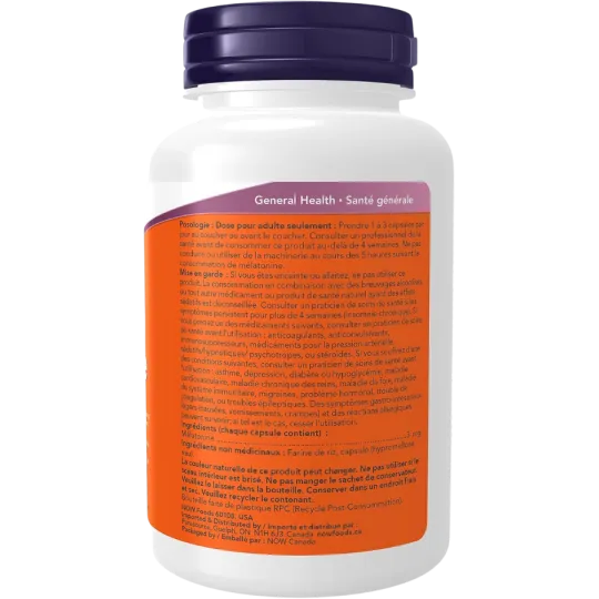 NOW Foods Melatonin 3 mg, 180 Capsules | 每天不同折扣, 全网最低价格 | 种类齐全的保健品店铺 VITASHOP, 只有你想不到, 没有你买不到 !