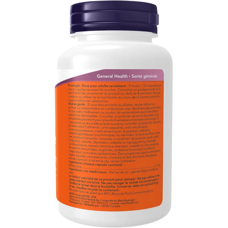 NOW Foods 나우 푸드 멜라토닌 3 mg, 180 캡슐 | 매일 업데이트되는 특가 상품 | VITASHOP