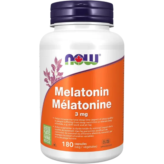 NOW Foods Melatonin 3 mg, 180 Capsules | 每天不同折扣, 全网最低价格 | 种类齐全的保健品店铺 VITASHOP, 只有你想不到, 没有你买不到 !