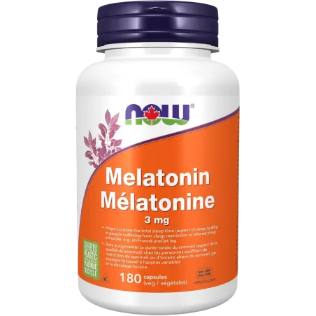 NOW Foods Melatonin 3 mg, 180 Capsules | 每天不同折扣, 全网最低价格 | 种类齐全的保健品店铺 VITASHOP, 只有你想不到, 没有你买不到 !