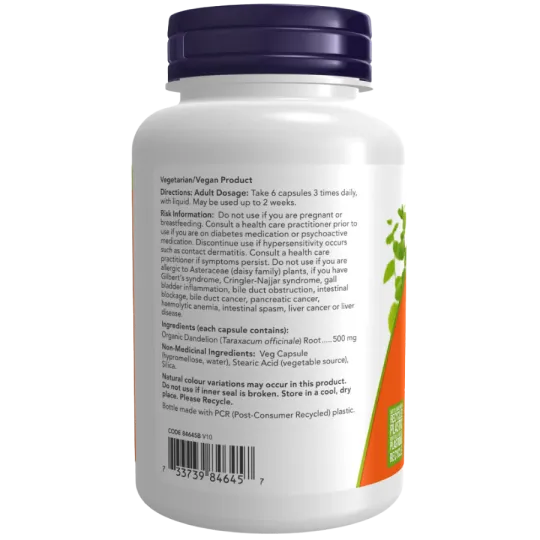 NOW Foods Dandelion Root 500 mg, 100 Veg Capsules | Unbeatable Prices, Daily Deals | VITASHOP