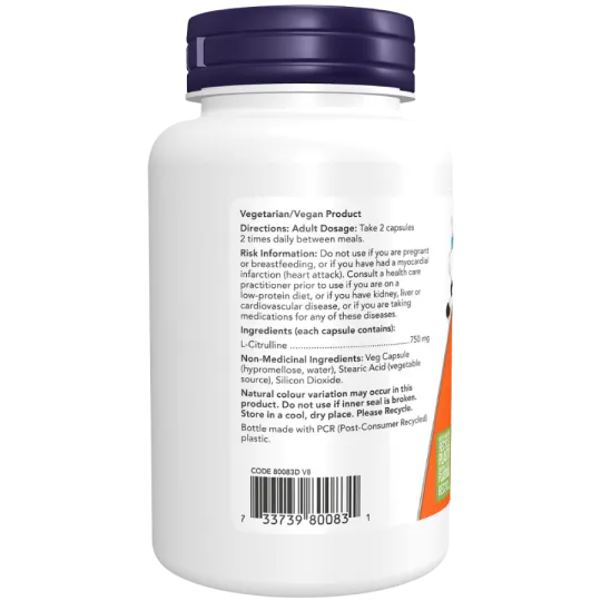 L-Citrulline 750 mg, 90 gélules végétales | Safest & Easiest Shopping Vitamins Online | VITASHOP
