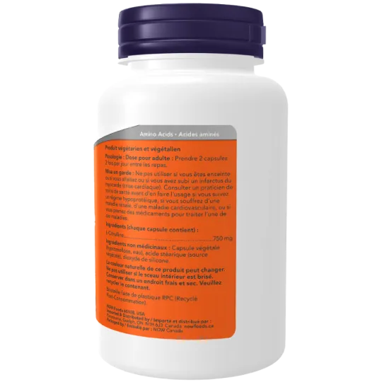 NOW Foods L-Citrulline 750 mg, 90 Veg Capsules | Unbeatable Prices, Daily Deals | VITASHOP