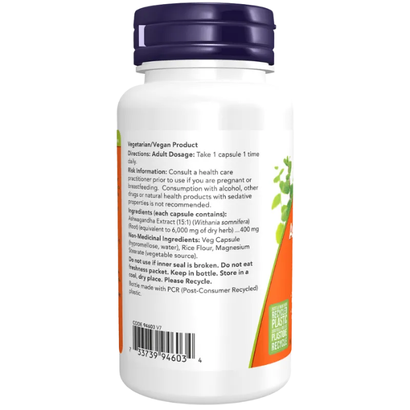 NOW Foods Ashwagandha Extract 400 mg, 90 Veg Capsules | Unbeatable Prices, Daily Deals | VITASHOP