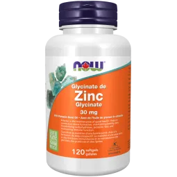 NOW Foods Zinc Glycinate 30mg, 120 Softgels | Unbeatable Prices, Daily Deals | VITASHOP