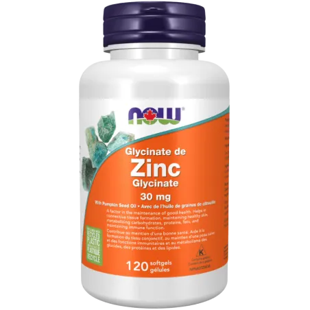 NOW Foods Zinc Glycinate 30mg, 120 Softgels | 每天不同折扣, 全网最低价格 | 种类齐全的保健品店铺 VITASHOP, 只有你想不到, 没有你买不到 !