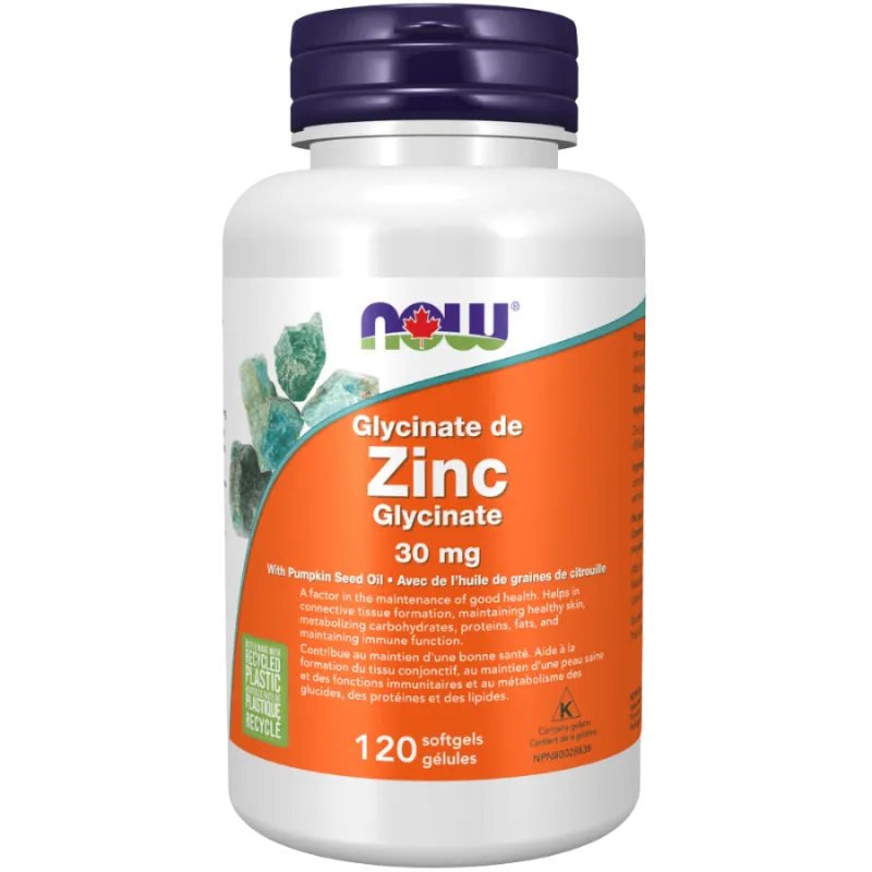 Glycinate de zinc 30mg, 120 gélules | Safest & Easiest Shopping Vitamins Online | VITASHOP