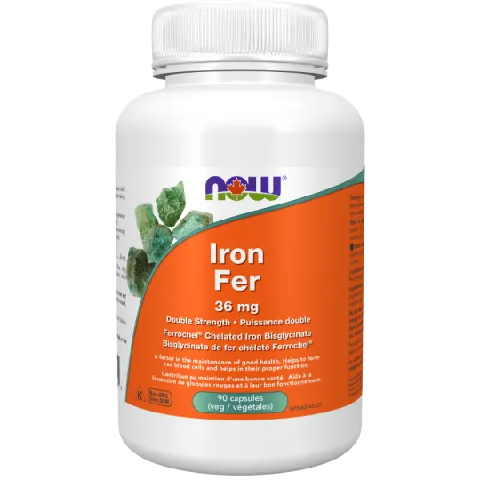 NOW Foods Iron Bisglycinate 36 mg, 90 Veg Capsules | Unbeatable Prices, Daily Deals | VITASHOP