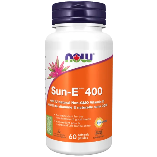 NOW Foods SUN-E 400 IU Natural Non-GMO Vitamin E 60 Softgels | Unbeatable Prices, Daily Deals | VITASHOP