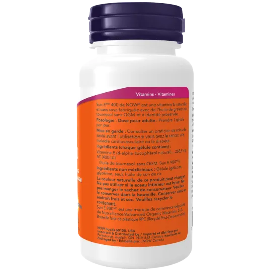 NOW Foods SUN-E 400 IU Natural Non-GMO Vitamin E 60 Softgels | Unbeatable Prices, Daily Deals | VITASHOP