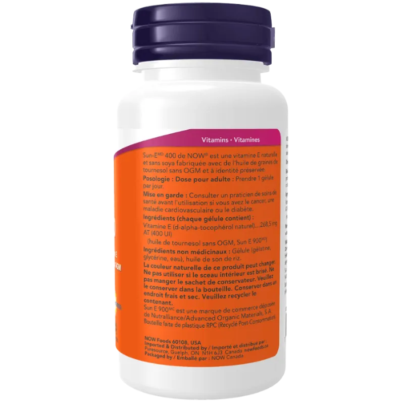 NOW Foods 나우 푸드 SUN-E 400 IU 천연 비 GMO 비타민 E, 60 소프트젤 | 매일 업데이트되는 특가 상품 | VITASHOP