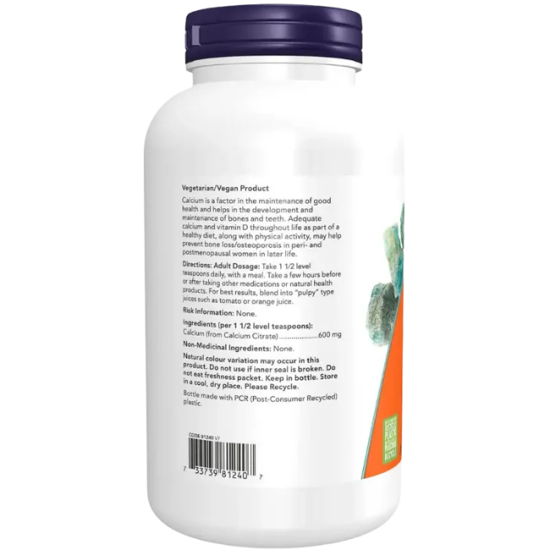 Citrate de calcium en poudre, 227 g | Safest & Easiest Shopping Vitamins Online | VITASHOP