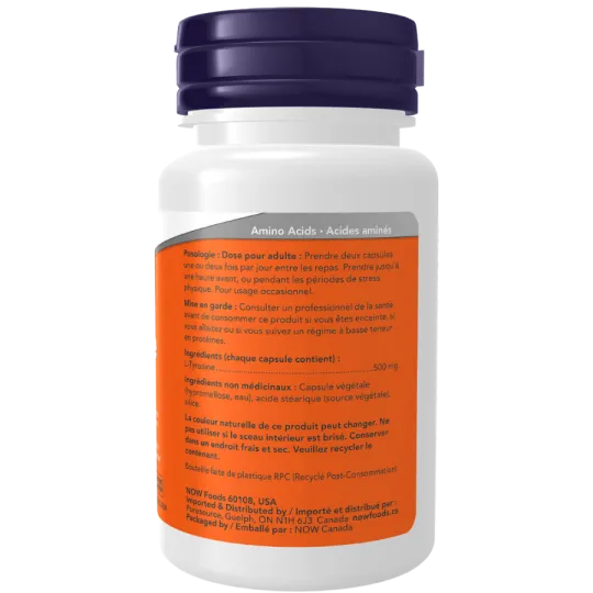 NOW Foods L-Tyrosine 500 mg, 60 Capsules | Unbeatable Prices, Daily Deals | VITASHOP