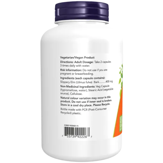 NOW Foods Slippery Elm 400 mg, 250 Capsules | 每天不同折扣, 全网最低价格 | 种类齐全的保健品店铺 VITASHOP, 只有你想不到, 没有你买不到 !