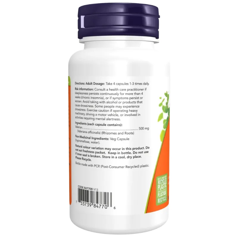 Racine de valériane 500 mg, 100 gélules végétales | Safest & Easiest Shopping Vitamins Online | VITASHOP