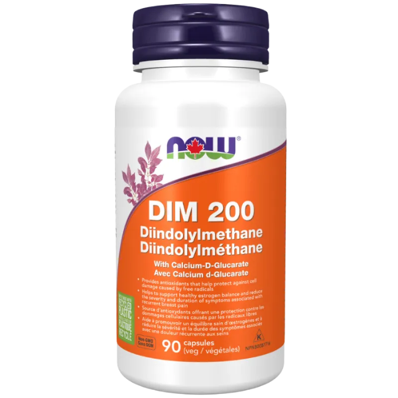 NOW Foods DIM 200 mg with Calcium Glucarate, 90 Vegcaps | Unbeatable Prices, Daily Deals | VITASHOP