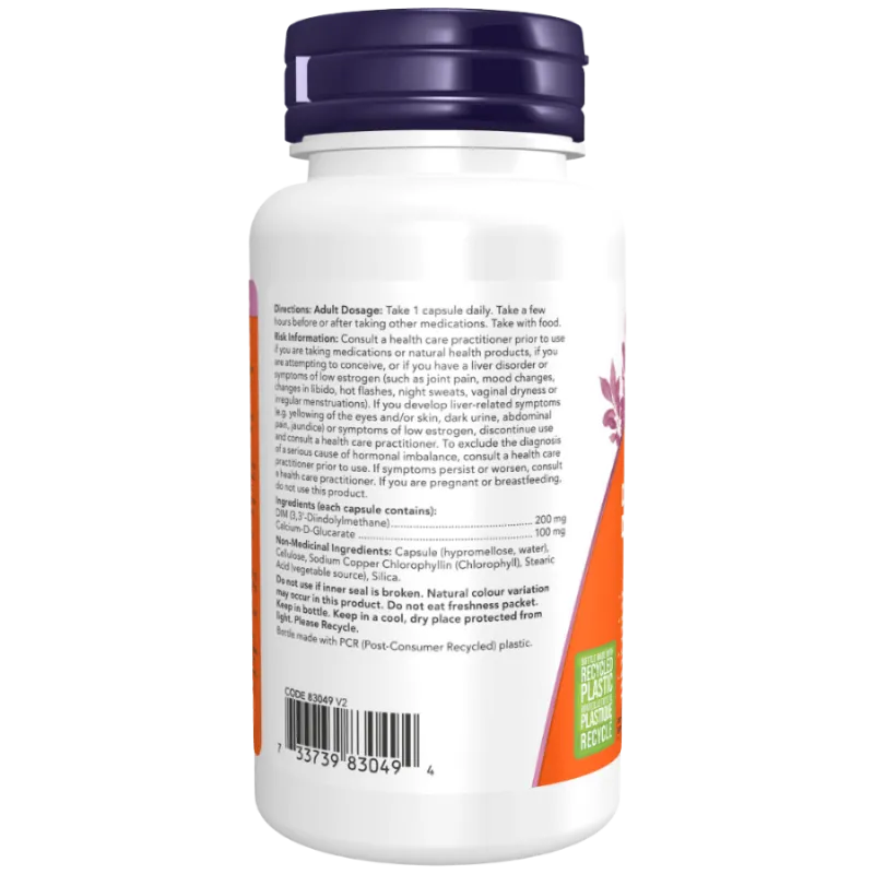 DIM 200 mg avec glucarate de calcium, 90 Vegcaps | Safest & Easiest Shopping Vitamins Online | VITASHOP
