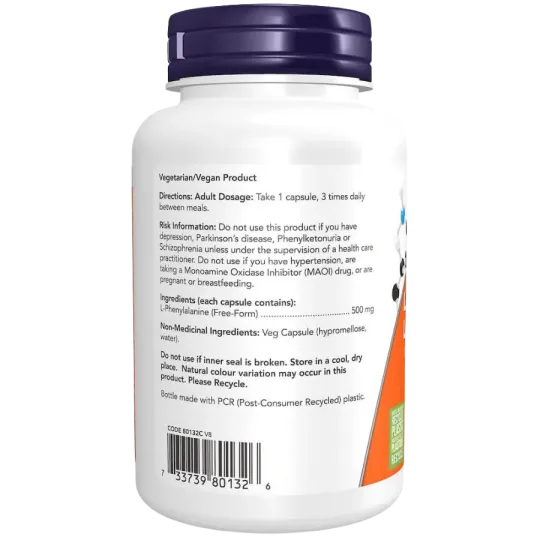 NOW Foods 나우 푸드 L-페닐알라닌 500 mg, 120 캡슐 | 매일 업데이트되는 특가 상품 | VITASHOP