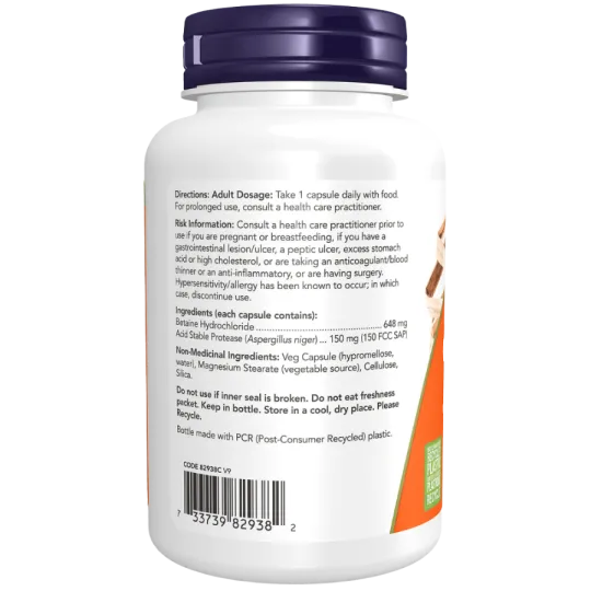 NOW Foods Betaine HCl, 120 Veg Capsules | 每天不同折扣, 全网最低价格 | 种类齐全的保健品店铺 VITASHOP, 只有你想不到, 没有你买不到 !