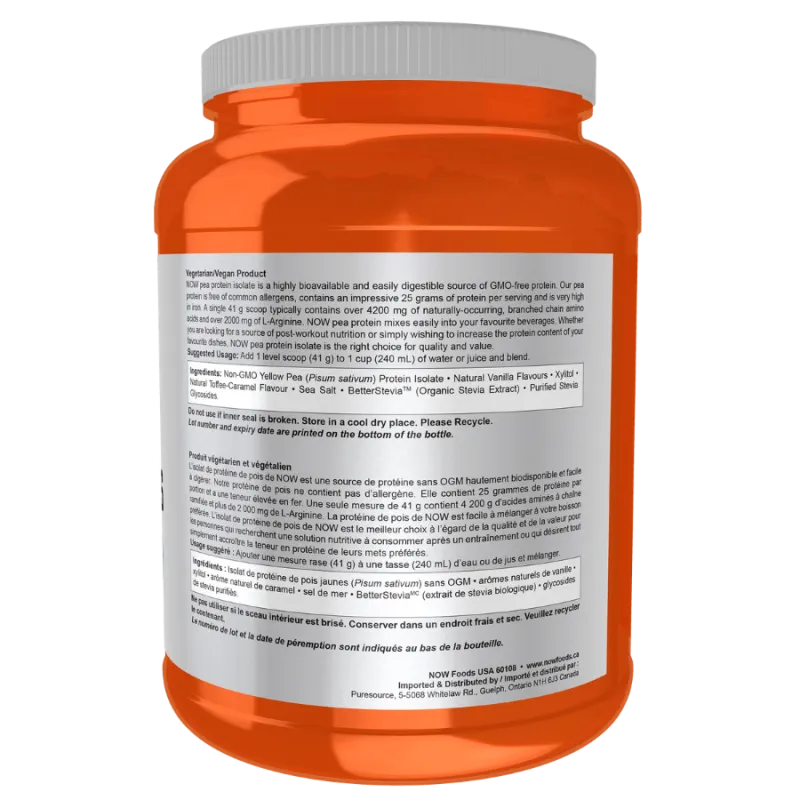 NOW Foods Pea Protein Vanilla Toffee, 907 g ́ perday Lowest Price, Daily Deals  VITASHOP