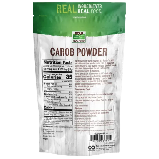 Poudre de caroube, rôtie à sec, 340 g | Safest & Easiest Shopping Vitamins Online | VITASHOP