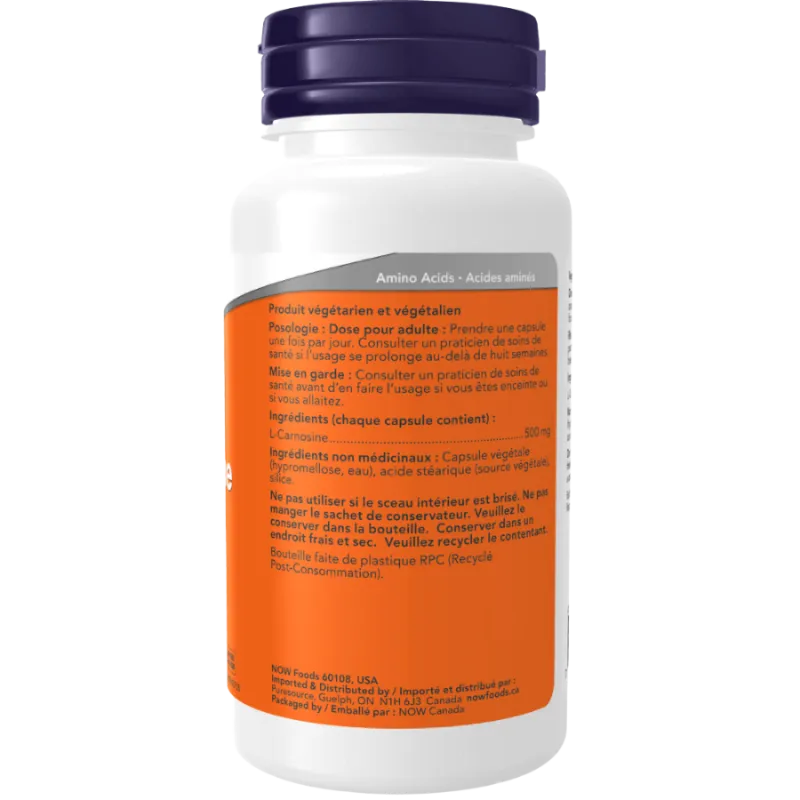 NOW Foods 나우 푸드 L-카르노신 500mg, 식물성 캡슐 60정 | 매일 업데이트되는 특가 상품 | VITASHOP