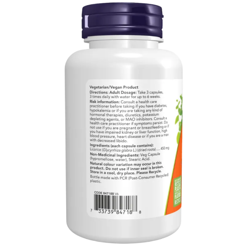 NOW Foods Licorice Root 450 mg, 100 Capsules | Unbeatable Prices, Daily Deals | VITASHOP