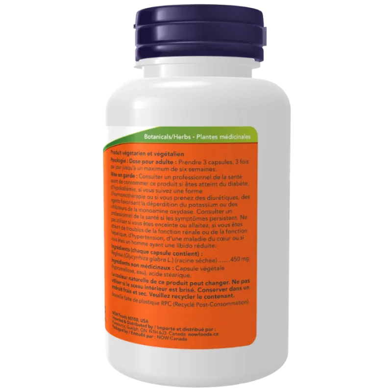 NOW Foods Licorice Root 450 mg, 100 Capsules | Unbeatable Prices, Daily Deals | VITASHOP