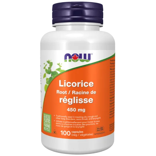 NOW Foods Licorice Root 450 mg, 100 Capsules | Unbeatable Prices, Daily Deals | VITASHOP
