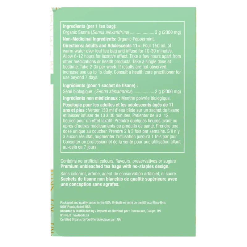 NOW Organic Senna Mint Tea 24x48g