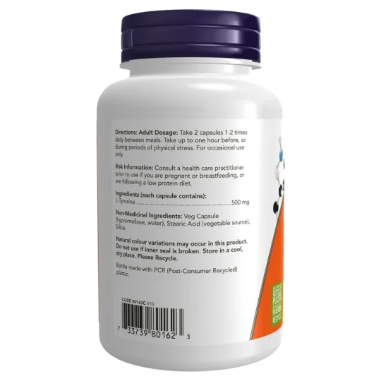 NOW Foods L-Tyrosine 500 mg, 120 Capsules | Unbeatable Prices, Daily Deals | VITASHOP