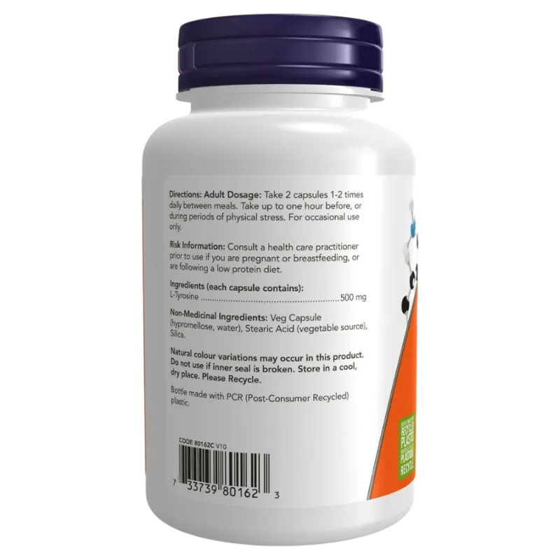 NOW Foods L-Tyrosine 500 mg, 120 Capsules | Unbeatable Prices, Daily Deals | VITASHOP
