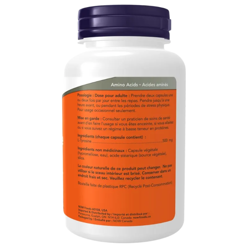 NOW Foods L-Tyrosine 500 mg, 120 Capsules | Unbeatable Prices, Daily Deals | VITASHOP