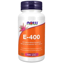 NOW Foods E-400 IU 100% Natural Mixed Tocopherols, 100 Softgels | Unbeatable Prices, Daily Deals | VITASHOP