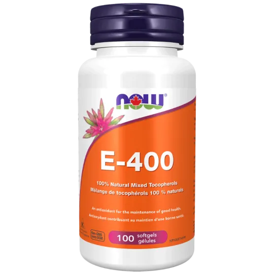 NOW Foods E-400 IU 100% Natural Mixed Tocopherols, 100 Softgels | Unbeatable Prices, Daily Deals | VITASHOP