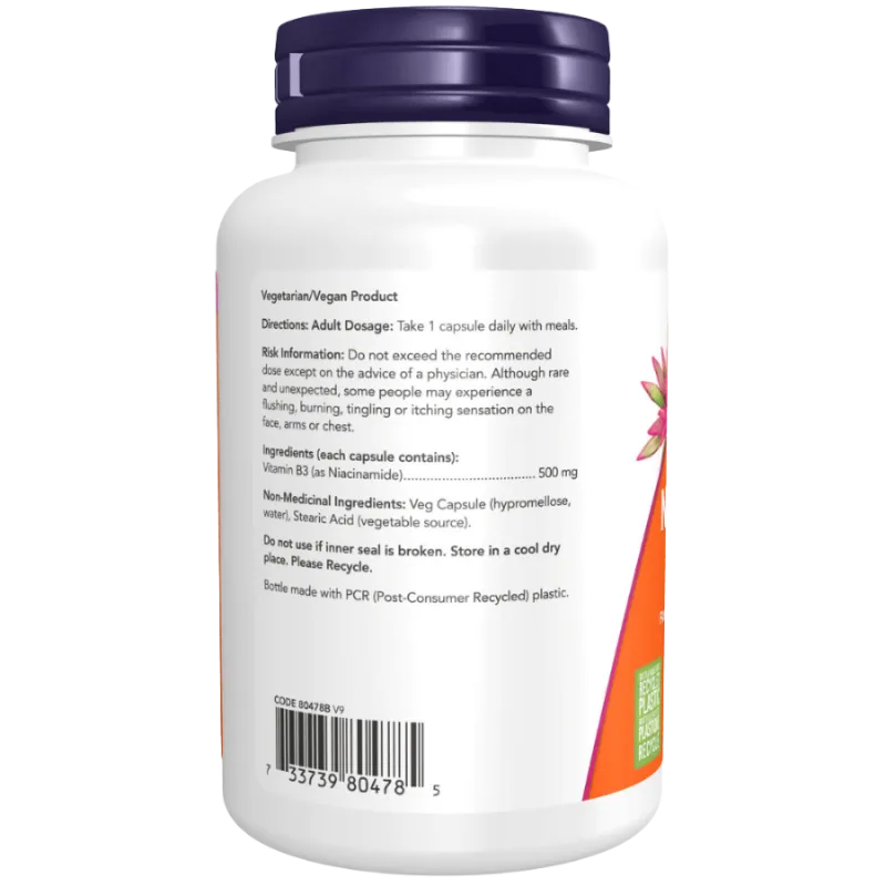 Niacinamide 500 mg, 100 gélules | Safest & Easiest Shopping Vitamins Online | VITASHOP