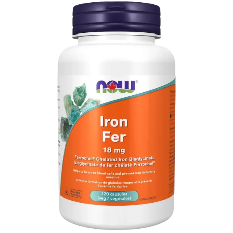 Bisglycinate de fer 18 mg, 120 gélules végétales | Safest & Easiest Shopping Vitamins Online | VITASHOP