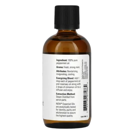 NOW Foods Peppermint Oil, 118 mL | 每天不同折扣, 全网最低价格 | 种类齐全的保健品店铺 VITASHOP, 只有你想不到, 没有你买不到 !