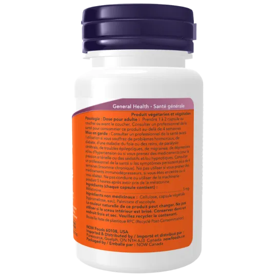 NOW Foods 나우 푸드 멜라토닌 5 mg, 60 캡슐 | 매일 업데이트되는 특가 상품 | VITASHOP