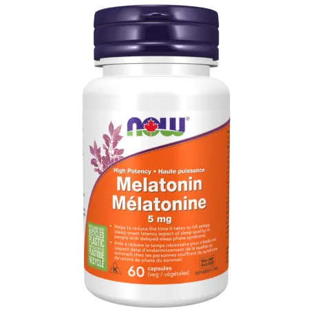 NOW Foods Melatonin 5 mg, 60 Capsules | Unbeatable Prices, Daily Deals | VITASHOP