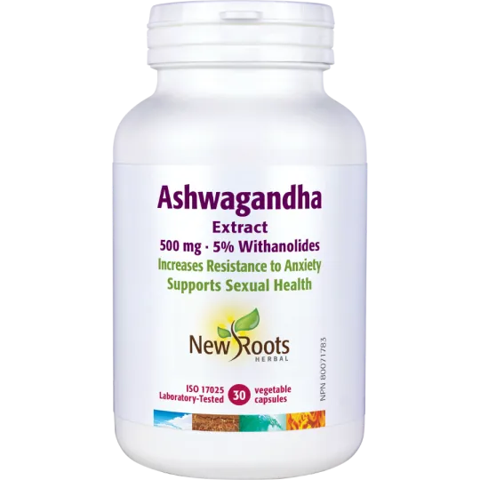 New Roots Ashwagandha Extract 500 mg 5% Withanolides 30 Capsules | Unbeatable Prices, Daily Deals | VITASHOP