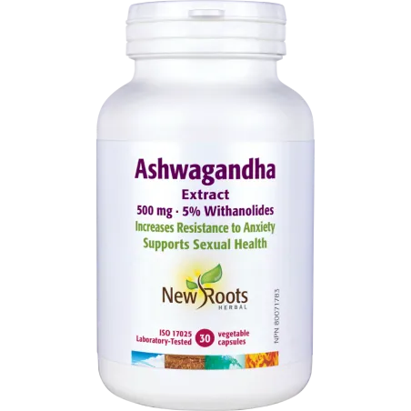 New Roots Ashwagandha Extract 500 mg 5% Withanolides 30 Capsules | Unbeatable Prices, Daily Deals | VITASHOP