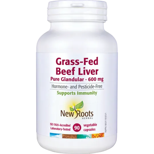 New Roots Herbal Pure Liver Raw Glandular 600 mg 90 Capsules
