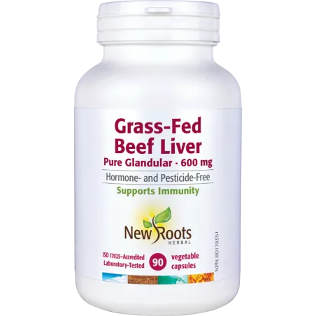 New Roots Herbal Pure Foie Glandulaire Brut 600 mg 90 Gélules