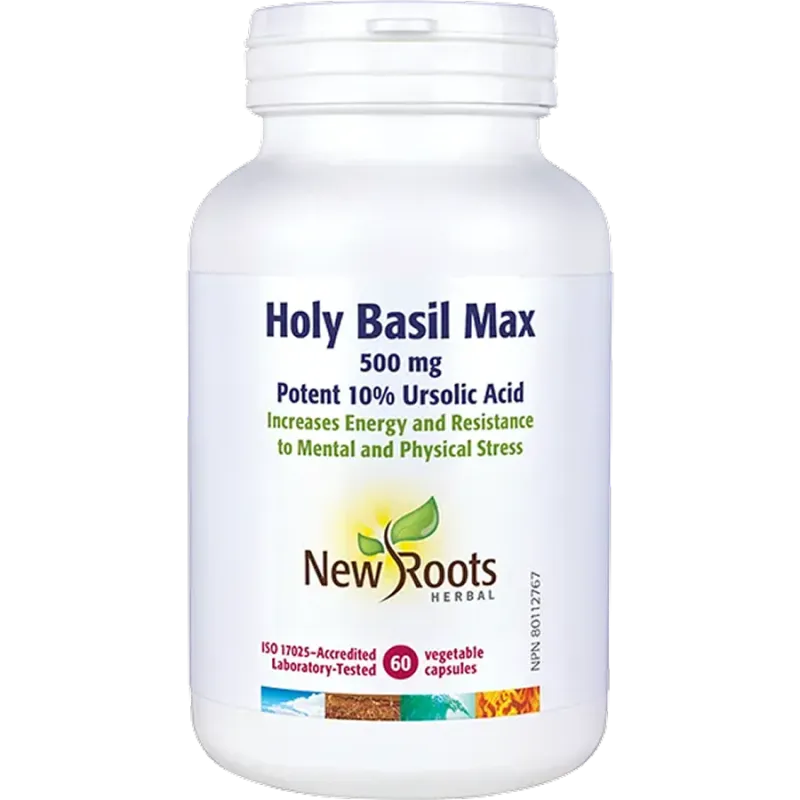 Holy Basil Max 500 mg 60 Vegetable Capsules | Safest & Easiest Shopping Vitamins Online | VITASHOP