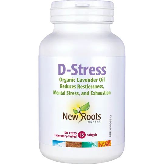 New Roots 뉴 루츠 D-Stress 유기농 라벤더 오일 15 소프트젤 | 매일 업데이트되는 특가 상품 | VITASHOP