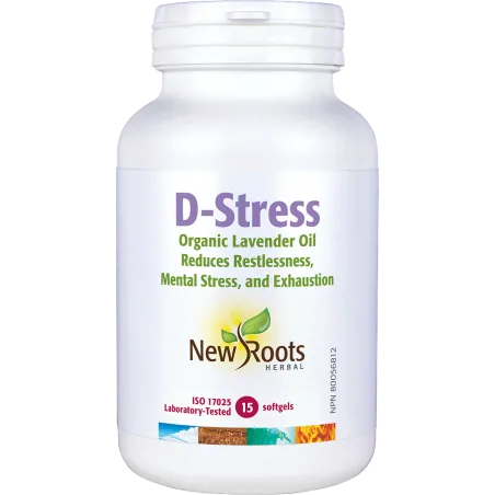 New Roots 뉴 루츠 D-Stress 유기농 라벤더 오일 15 소프트젤 | 매일 업데이트되는 특가 상품 | VITASHOP