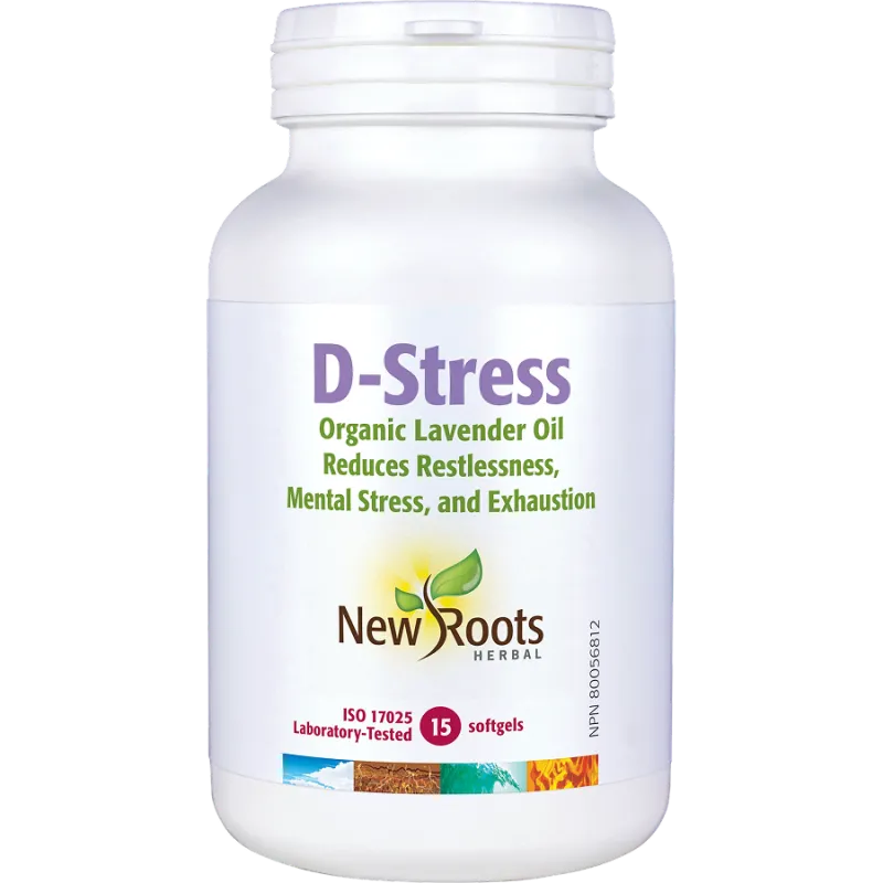 New Roots 뉴 루츠 D-Stress 유기농 라벤더 오일 15 소프트젤 | 매일 업데이트되는 특가 상품 | VITASHOP