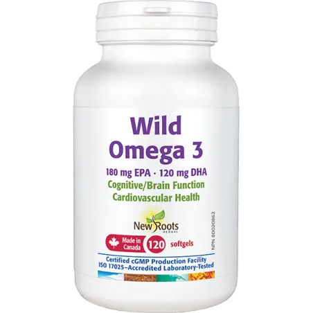 New Roots Wild Omega 3 180 mg EPA 120 mg DHA 120 Softgels | 每天不同折扣, 全网最低价格 | 种类齐全的保健品店铺 VITASHOP, 只有你想不到, 没有你买不到 !