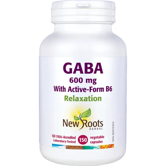 New Roots 뉴 루츠 활성화된 B6 150캡슐 포함 GABA 600mg | 매일 업데이트되는 특가 상품 | VITASHOP